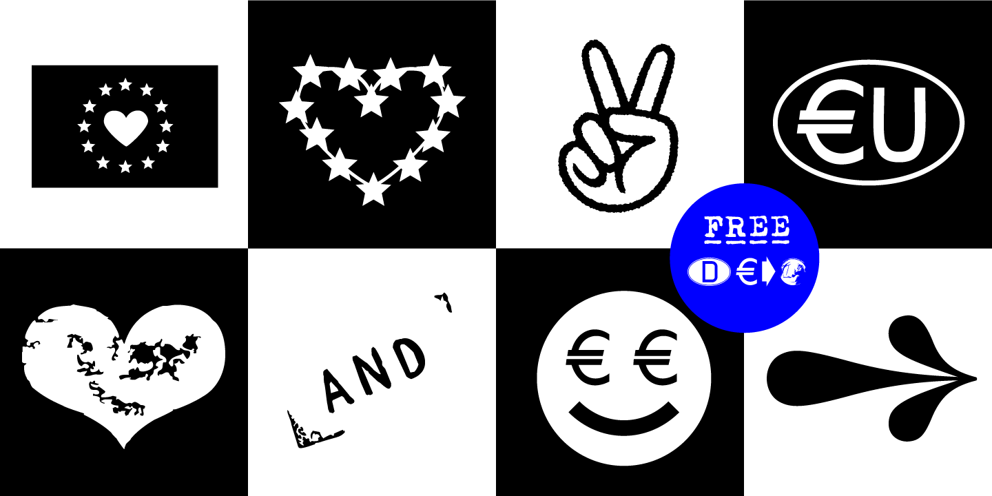 Пример шрифта Euro Icon Kit Symbols #1